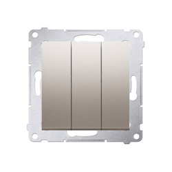 Simon 54 Premium Întrerupător auriu triplu cu iluminare LED (modular) 10AX 250V, conector rapid, DW31L.01/44