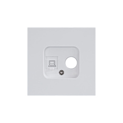 Capac priză TV + RJ45 alb, seria iZi ViPlast