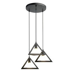 Pendul Trio Geometric Negru E27 baldachin Negru 3927 V-TAC