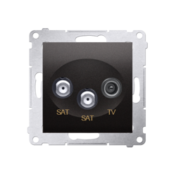 Simon 54 Premium Priză antracit de antenă satelitară dublă SAT-SAT-RTV (modulară), DASK2.01/48