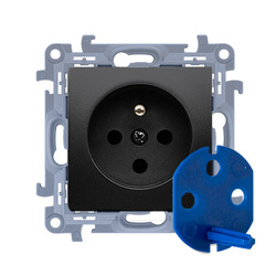 Priză DATA cu cheie de autorizare (modul) 16A 250V negru mat Simon 10