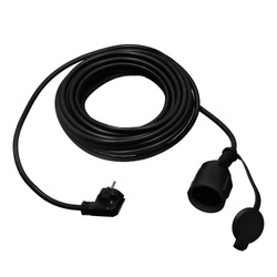 Prelungitor de grădină negru 20 m (3×1,5 mm²) IP44 priză Schuko | 800.820.110 | HOROZ