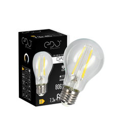 DARI LED Filament decorativ 7.3W, E27, 4000K, 806lm, 230V, CLEAR A60, EDO777629 EDO Solutions