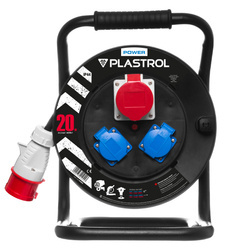 Cablu prelungitor de alimentare; POWER LINE; SCHUKO; IP44; 2X16A/5p; H07RN-F; 5X1,5; 20m; BLACK