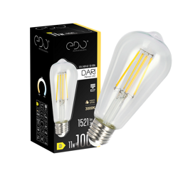 DARI LED Filament decorativ 11W, E27, 3000K, 1521lm, 230V, CLEAR ST64, EDO777626 EDO Solutions
