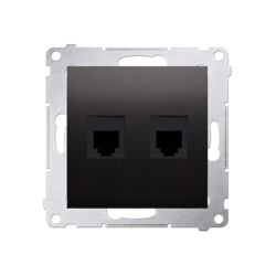 Simon 54 Premium Priză antracit de telefon dublă RJ12 (modulară), DT2.01/48