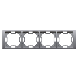 Ramka 4-krotna Neos uniwersalna poziom i pion stal inox Simon Basic BMRC4/21