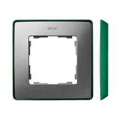 Ramka 1-krotna, Detail select-metalik kolor, aluminium / podstawa zielona Simon 82 8201610-253