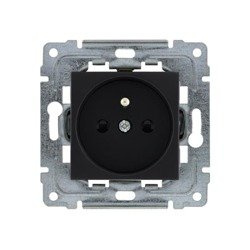 KOS | Dante | Dante | Negru | Priză simplă cu împământare, cu capac de protecție, 450934