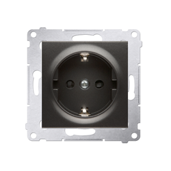 Priză Schuko cu protecție (modular) 16A, 250V~, terminale cu șurub antracit mat Kontakt Simon DGSz1Z.01/48