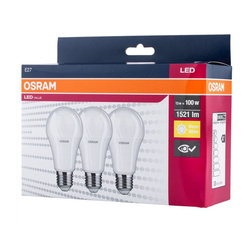 Set 3x Becuri LED A60 E27 13W =100W 2700K cald WW 1521lm Osram