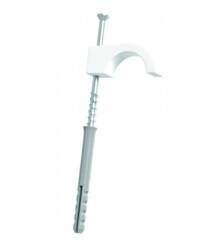 Clemă de cablu, cârlig simplu cu știft HP-1K WHITE /50 buc./ M20394 Eco Light