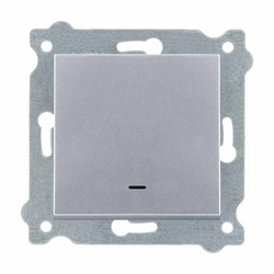 Intrerupător unipolar cu iluminare Argintiu 201/10E EXEN