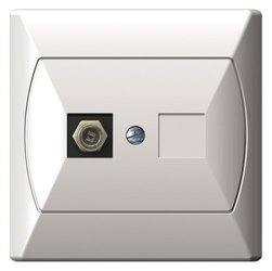 Priză unică de antenă albă de tip F Ospel Akcent GPA-1A/F00