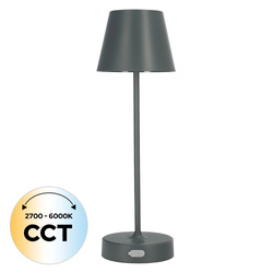 Lampa de masă NELI 2,7W LED, CCT, gri, cu acumulator, 2200mAh, IP54, 200lm, 33cm, EDO777719 EDO Solutions