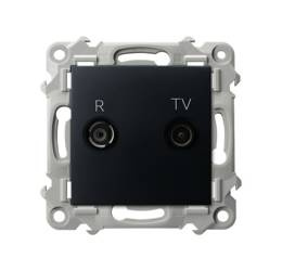 Priză de perete RTV SZAFIR Negru Ospel