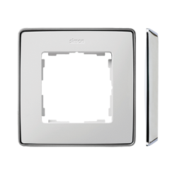 Ramă simplă Detail select-metal albă / bază Crom Simon 82 Detail
