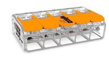 Conector rapid Wago cu pârghii de eliberare 5x0,5-6mm 221-615