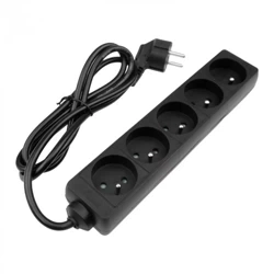 Cablu prelungitor 5 prize 1.5m cu împământare 3x1.0mm2 negru Eco Light