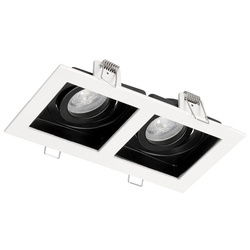 Spot de plafon încastrat RUTEN 2 White IP20 pătrat pătrat dublu alb-negru EDO777129 Edo Solutions