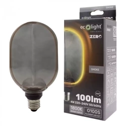 Bec decorativ cu LED E27 4W 1800K cald 100lm O100 Smoke SERIA ZERO Eco Light