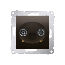 Simon 54 Premium Priză maro mat de antenă R-TV terminală cu separare (moduară), DAK.01/46