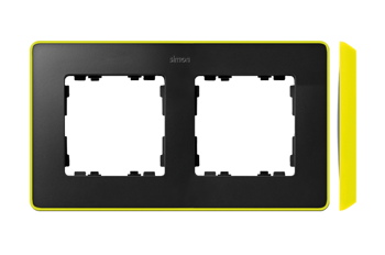 Ramka 2-krotna, Detail select- fluorescent, grafit / podstawa Żółta Simon 82 8201620-262