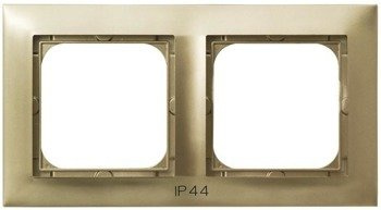 Ramă dublă pentru întrerupătoare IP-44 auriu metalizat Ospel Impresja RH-2Y/28
