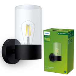 FLAREON E27 lampă de perete pentru fațadă în aer liber IP44 negru Philips