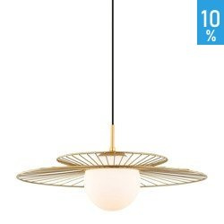 Lampă suspendată Sarah rotundă E27 din metal auriu MDM-4000/1 GD Italux