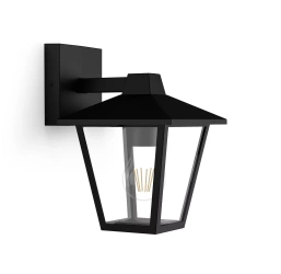 KINNO E27 lampă de perete pentru exterior negru IP44 Philips