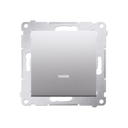 Simon 54 Premium Întrerupător monopolar cu iluminare cu LED-uri (modular) argintiu conector rapid, DW1L.01/43