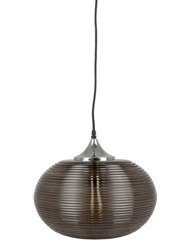 Lampă suspendată rotundă 33cm E27 Diamond Cut Glass Black VT-7350-HB 3880 V-TAC