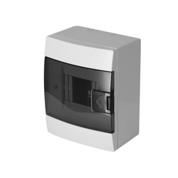 Tablou de distribuție HOROZ cu 4 module montat la suprafață alb fumuriu