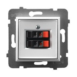 Priză dublă pentru difuzor albă Ospel Aria GG-2U/m/00