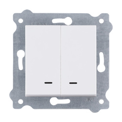 Întrerupător dublu cu iluminare Alb 203/01E EXEN