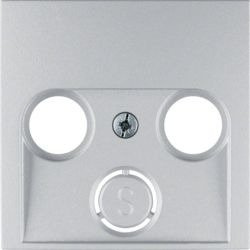 B. Płytka czołowa do gniazda antenowego 2- i 3-wyjściowego, alu Berker