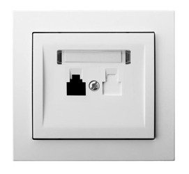 Priză telefonică unică albă Ospel Kier GPT-1W/00