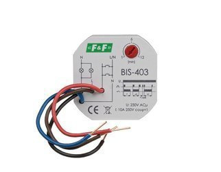 Releu bistabil cu temporizator, Un=230V, I=10A, contact 1Z, montaj încastrat ?60, BIS-403, F&F