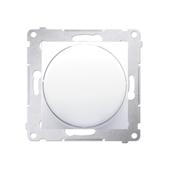 Simon 54 Premium Variator de tensiune alb cu LED-uri,buton apăsare-rotire, monopolar, DS9L.01/11