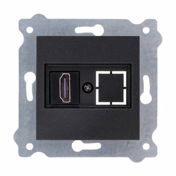 Priză HDMI cu fișă Negru metalizat 269/14E EXEN