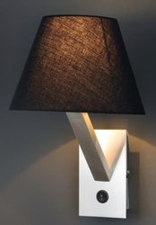 Lampă de perete Orlando E27 negru satinat cu abajur 5103W/BLNM Maxlight