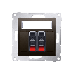 Simon 54 Premium Priză maro mat pentru difuzor, 2 căi cu câmp de descriere (modulară) DGL32.01/46