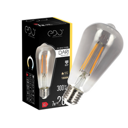 DARI LED Filament decorativ bec decorativ 7W, E27, 1800K, 300lm, 230V, SMOKE, ST64, EDO777623 EDO Solutions