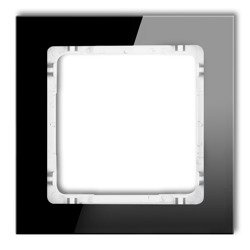 Ramka uniwersalna pojedyncza efekt szkła (ramka czarna, spód biały) Karlik Deco 12-0-DRS-1