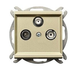 Priză de terminal RTV-SAT șampanie aurie Ospel Sonata GPA-RS/m/39