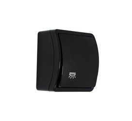 Buton lumină rezistent la stropire, negru, IP44 KOALA 156-05 ViPlast