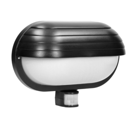 MUSAM, corp de iluminat de grădină cu senzor de mișcare 180st, 1x60W, E27, IP44, cu obturator, plastic, negru