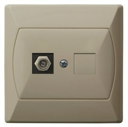 Priză pentru antenă, bej, tip F Ospel Akcent GPA-1A/F01