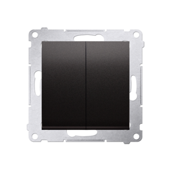 Întrerupător cap scară dublu cu iluminare  LED fără pictogramă (modular) 10AX 250V antracit Simon 54 DW6/2L.01/X/48 Kontakt Simon